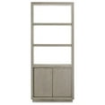 thumbnail image 2 of Benjara  74 in. Jose Solid Wood Book Shelving Unit - 2 Cabinets, Plinth, Light Gray, 2 of 2