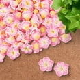 thumbnail image 4 of 100Pcs Clay Plumeria Flower Beads Pink Floral Bead Bulk 1.5 x 0.8cm Summer Hawaiian 3D Flowers Flat Back Loose Spacer Charms for Jewelry Making Bracelets Necklaces DIY Craft Accessories DIY, 4 of 7