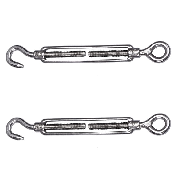 Tensores Gancho Reedny Tensor de acero inoxidable 304 Heavy Duty M4 M6 M8 Tensor de gancho y ojo para cables Tensión de cuerda de alambre 5/32"" 1/4"" 5/16"" para instalación de cuerda de tienda de ca