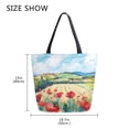 thumbnail image 5 of Large Canvas Bag 13.5x5.1x15 Inch Canvas Bag Shopping Canvas Bag Suitable For Outing Shopping Travel Out Of Large Capacity Storage Red Flowers, 5 of 9