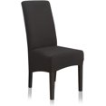 thumbnail image 1 of Stretch Dining Chair Slipcovers, XL/Oversized Removable Washable Soft Spandex Extra Large Dining Room Chair Covers for Kitchen Hotel Table Banquet Solid Color (2 Per Set, Black), 1 of 8