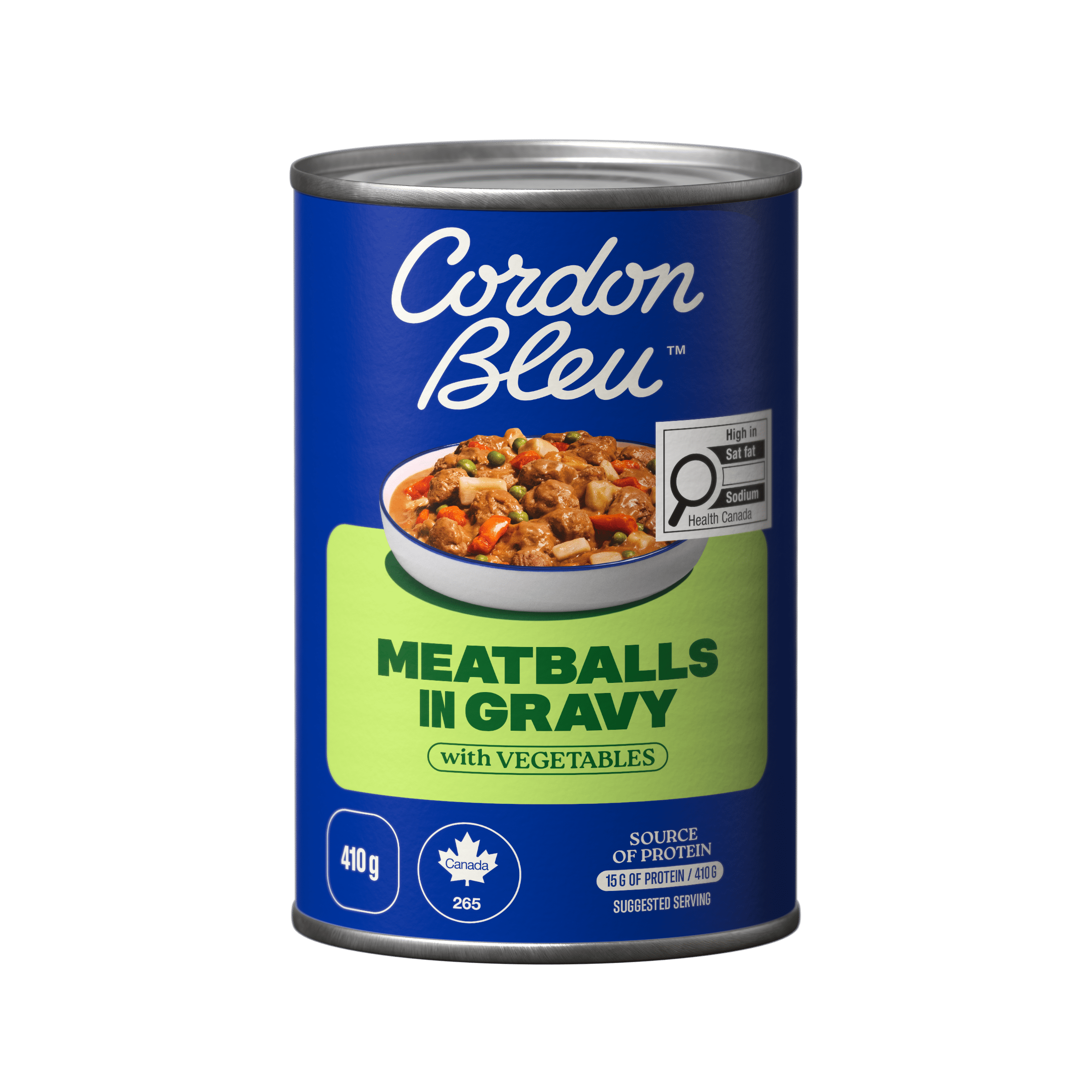CORDON BLEU MEATBALLS IN GRAVY WITH VEGETABLES