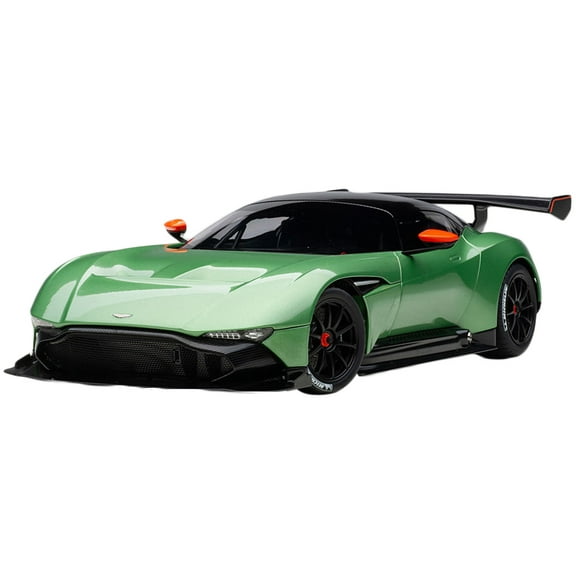 Aston Martin Vulcan Apple Tree Green Metallic with Orange Accents and Carbon Top 1/18 Model Car by Autoart