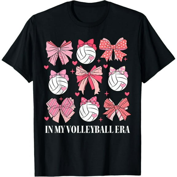 In My Volleyball Era Coquette Bow Volleyball Mom Volleyball T-Shirt