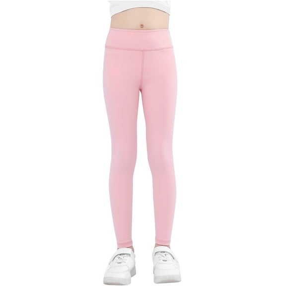 Girls Athletic Leggings Kids Stretchy Pants Dance Workout Running Yoga Leggings