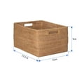 thumbnail image 5 of Kouboo Loma Rectangular Decorative Rattan Storage Basket With Handles, Coastal-Inspired Handwoven, Home Organization, Black Antique, Latte, 5 of 21