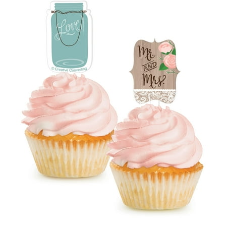 - Rustic Wedding Cupcake Picks, 12 pack