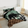 thumbnail image 3 of Feelyou Rustic Wildlife Bear Bedding Comforter Set, Checkered Buffalo Plaid Twin Comforter Sets, Green Vintage Farmhouse Reversible Bedding Set, Luxury Bedroom Decor, 2-Piece, 3 of 8