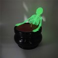 thumbnail image 4 of Candelabro de calavera fluorescente Kojanyu,decoración gótica de cerámica para Halloween,candelabro de calavera roja brillante para mesa de granja o fiesta., 4 of 8