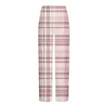 thumbnail image 4 of COSFO Men Pants Wide Leg Lounge Plaid Pajama Pants Elastic Waist Loose Casual with Pockets Pants, 4 of 5