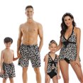 thumbnail image 3 of Mommy and Me Halter Ruffle Swimsuit Leaf Print High Waisted Adjustable Straps Family Matching Bikini Set, 3 of 4