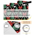 thumbnail image 5 of Christmas Tree Blackout Curtains 54 Inch Length 2 Panels Set for Living Room Bedroom, Xmas Pine Tree Red Bow Winter Geometric Black Room Darkening Window Curtains Thermal Black Out Curtain 52"x54", 5 of 8