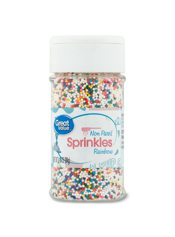 Great Value Non Pareil Sprinkles, Rainbow, 3.15 oz