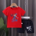 thumbnail image 1 of Spiderman Iron Man Baby Boys Ropa Traje de manga corta Camisetas Pantalones cortos Pantalones Superhéroe Capitán América Verano Ropa para niños Sets100 (2T) Gao Jinjia LED, 1 of 2