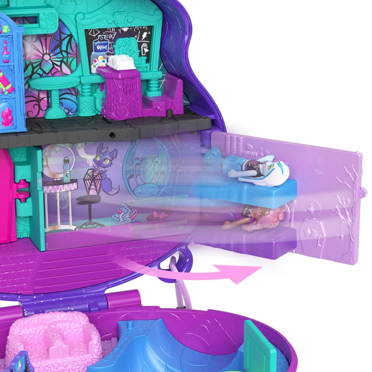 Polly Pocket Monster High Compact with Micro Dolls Accessories High School Theme Walmart