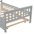 thumbnail image 4 of Twin Bed with Trundle - Grey Platform Bed Frame, Twin Size, Pine Wood, Headboard & Footboard, for Bedroom, Small Space, No Box Spring Needed, 4 of 16