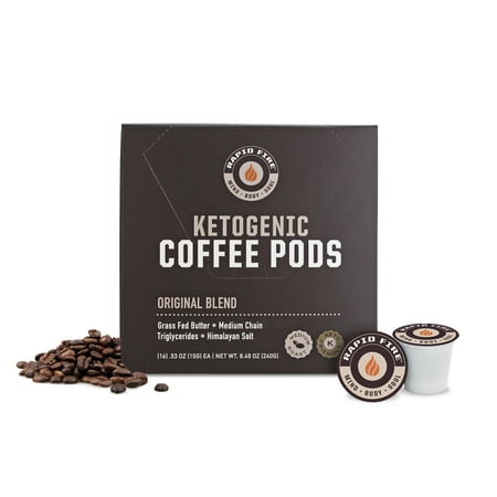 - Rapid Fire Original Blend Ketogenic Coffee Pods, Medium Roast, 16 Count for Keurig & K-Cup Compatible Brewers