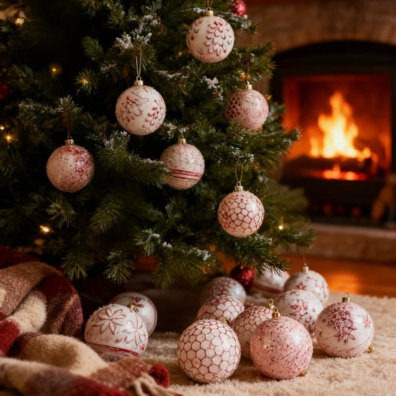 Christmas Balls Ornaments/ Tree Decorations Set, 3.14 Inch, 12PCS, Material, Shatterproof & Durablity, Decor for Christmas Trees, Mantels, Windows, Wreaths, Home, Living Room, Holiday Party