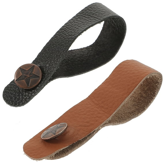 Oraceous 2pcs Guitar Straps Guitar Neck Straps Button Guitar Headstock Strap Tie for Acoustic Guitar- Black and Brown