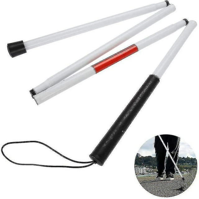 Bastón plegable para ciegos, 124 cm, 4 secciones