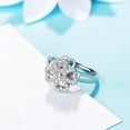thumbnail image 5 of Four-Leaf Clover Spinner Rings Anxiety Fidget Ring for Anxiety Sterling Silver Plated Cubic Zirconia Flower Ring Relieving Stress Open Stacking Finger Calming Gifts Birthday Daughter Fashion, 5 of 6