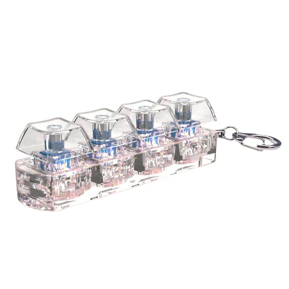 LED Light Up Keyboard Clicks Toy 4-Key Keycap Tester For Stress Relief And Sensory In Durability Designing