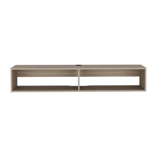 Pemberly Row Contemporary Floating TV Stand Engineered Wood Light Oak