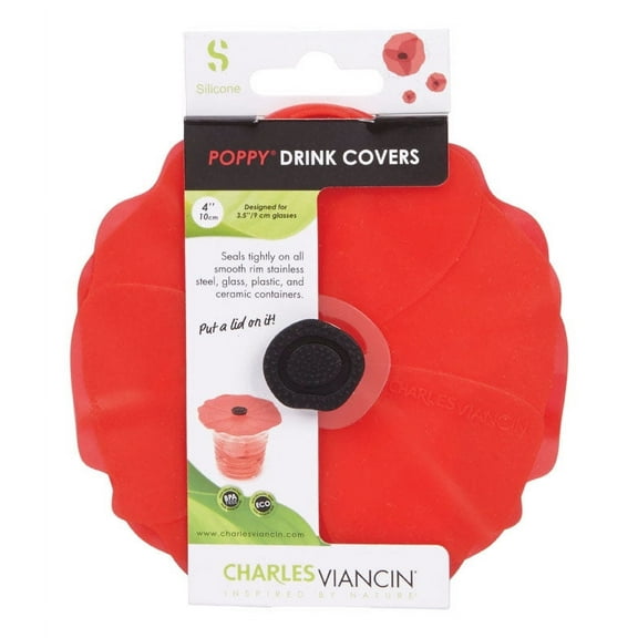 Airtight Silicone Poppy 4 Drink Cover set of 2