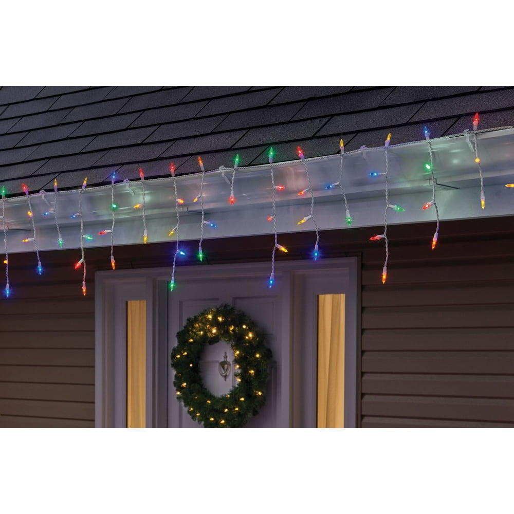 Holiday Time LED Multi Icicle Light Set in Multicolor, 500Ct White Wire