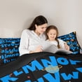 thumbnail image 5 of Feelyou Outer Space Planet Full Size Comforter Sets, Cartoon Rosket Print Bedding Comforter Set, Teens Boys Girls Kids Reversible Bedding Sets, Super Cozy Room Decor, 3-Piece, 5 of 8