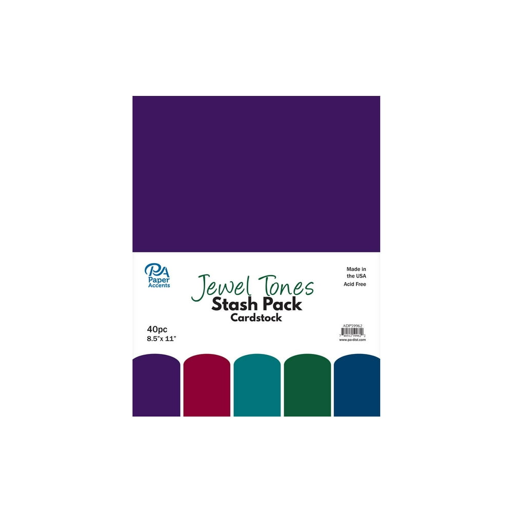 Paper Accents Stash Pack Cardstock 8.5"x 11" Jewel Tones 40pc Walmart