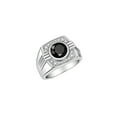 thumbnail image 4 of RYLOS Mens Rings Sterling Silver Designer Round Gemstone &  Sparkling Diamond Ring Onyx October Birthstone Rings For Men, Men's Rings, Silver Rings, Sizes 8 - 13, 4 of 8