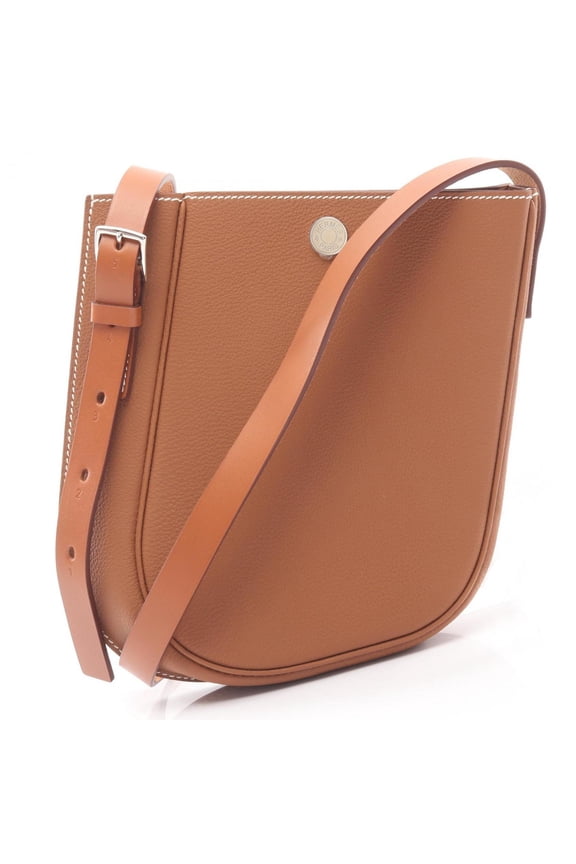 Pre-Owned Hermes Herms Perspective Cavaliere 21 Shoulder Bag/Handbag in Togo Leather, Brown