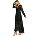 thumbnail image 3 of Love Stitch Women's Feminine Shirtdress Maxi Dress (M, Black), 3 of 4