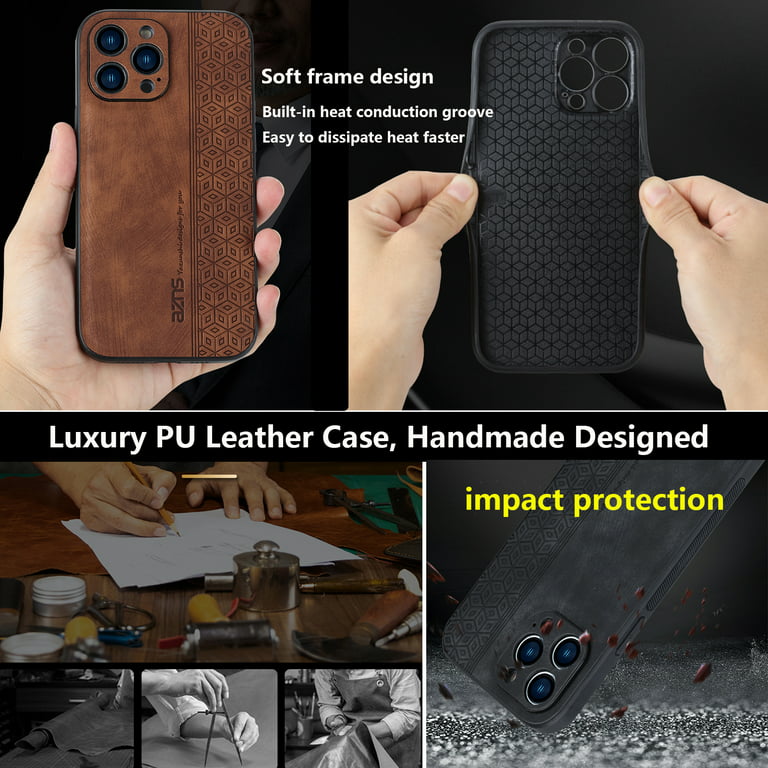 iPhone 14 Pro Slim Luxury Business Leather Case Support Wireless
