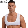 thumbnail image 2 of Camiseta sin mangas para hombre, camiseta sin mangas de Color sólido, chaleco Sexy con músculos que muestran el cuello redondo bajo, Top corto para club nocturno, culturismo y Fitness, 2 of 5