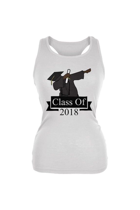 Dabbing Graduate Graduation Class Of 2018 Juniors Soft Tank Top White MD