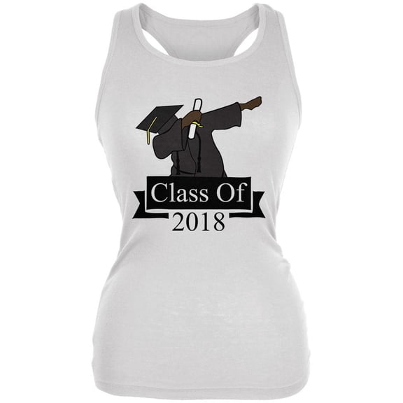 Dabbing Graduate Graduation Class Of 2018 Juniors Soft Tank Top White MD