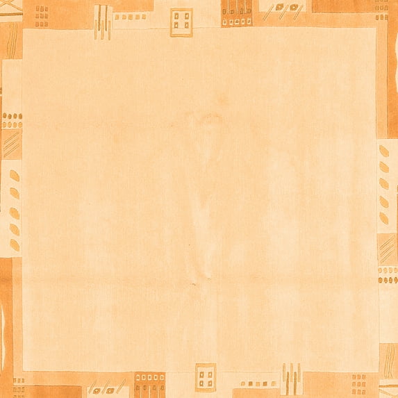 Ahgly Company Indoor Square Solid Orange Modern Area Rugs, 7' Square