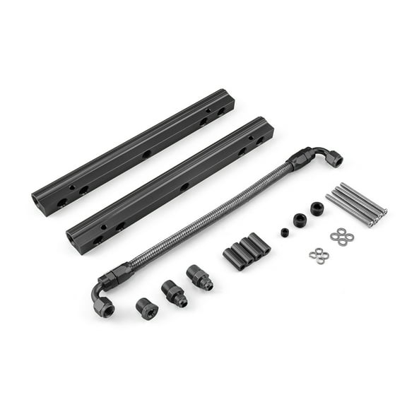 Speedmaster PCE137.1012.02 Pontiac 326 350 389 400 421 428 455 Aluminum Fuel Injector Rail Kit Black [MidRise Air]