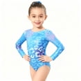 thumbnail image 5 of MEZZALL Outfit Sets Kids Girls Long Sleeve Performance Leotard With Glitter Print And Matching Shorts Hair Scrunchie For Dance Gymnastics Stage Adorable Children Fashion Clothes Sets, 5 of 9