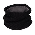 thumbnail image 1 of EXHUMKY Knit Neck Gaiter Women Thick Warm Black Circle Loop Winter Accessory 1Pcs, 1 of 7