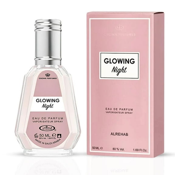 Glowing Night Eau De Parfum Spray 50ML (1.7 OZ) By Al Rehab | A Tropical Bloom Wrapped In Creamy Vanilla & Coconut, Perfect For Those Who Desire A Sweet & Exotic Floral Escape.