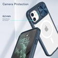 thumbnail image 5 of Case for iPhone 12 /iPhone 12 Pro Compatible with Magsafe with Camera Cover Slide,Military Grade Shock Resistant Heavy Duty Clear Hard Back Protective Case Teal, 5 of 12