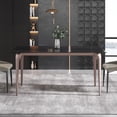 thumbnail image 2 of Magic Home 63" Light Luxury Sintered Stone Dining Table with Carbon Steel Legs,Dining Table for 6 Person with Slate Rectangular Tabletop for Dining Room, Black Tabletop with Moran Purple Legs, 2 of 6