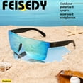 thumbnail image 6 of FEISEDY Men Sunglasses Polarized Oversized Square Flat Top Cycling Running Fishing Golf Hiking Sports B2990, 6 of 15