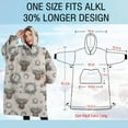 thumbnail image 4 of Oversized Wearable Blanket Hoodie,Beige Highland Cow Flower Wreath Pattern Sherpa Blanket Hoodie with Super Pockets,Super Warm Fuzzy Pullover for Women & Men, 4 of 6