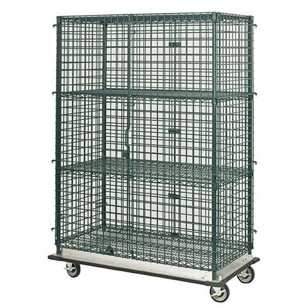 

24 Deep x 60 Wide x 69 High Mobile Freezer Dolly Base Security Cage with 2 Interior Shelves