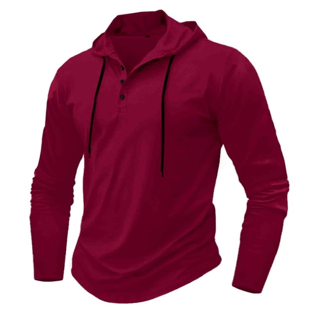 pstuiky mangas largas para hombre, Sudadera informal de manga larga con cuello redondo y botones para hombre Tops de talla grande para hombre l
