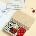 thumbnail image 1 of Fiambrera De Plástico Fiambrera bento de plástico blanco de 1150 ml, doble capa, apta para microondas, con compartimentos, ideal para la oficina y los viajes (1 unidad). Rkxzt, 1 of 9